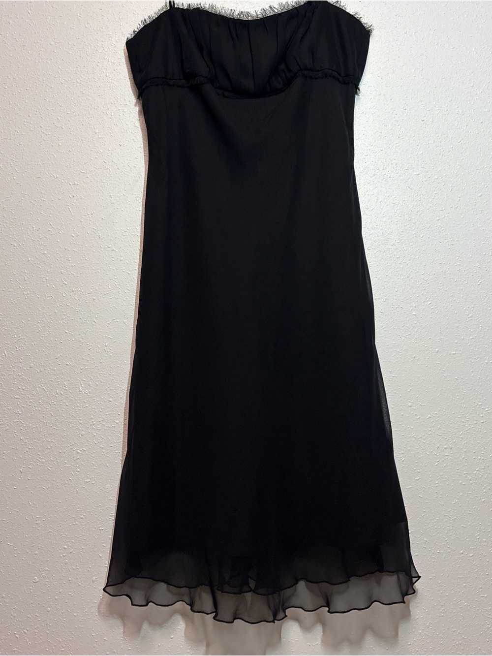 A.B.S. by Allen Schwartz Black Dress with Fringed Trim